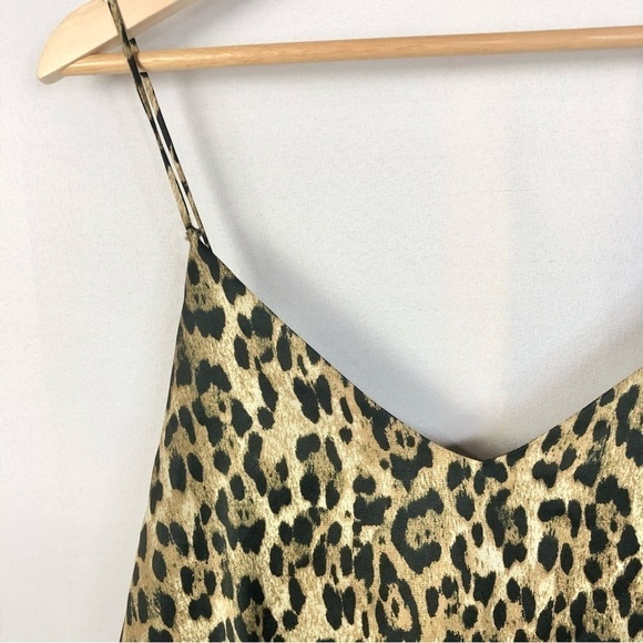 Zara Brown Leopard Print Lace Trim Camisole Tank Top S - Picture 3 of 3